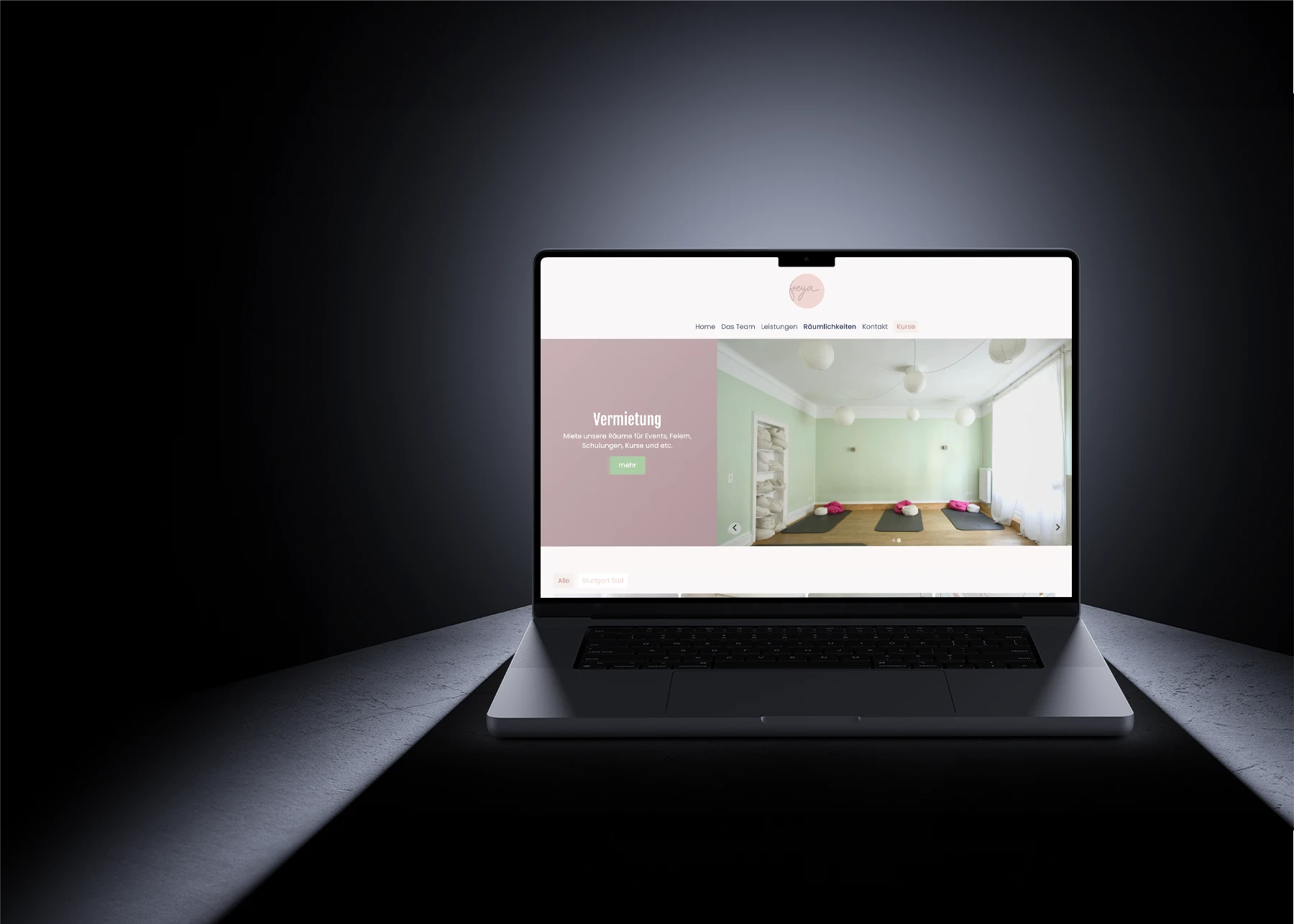 Preview of the homepage of Freya