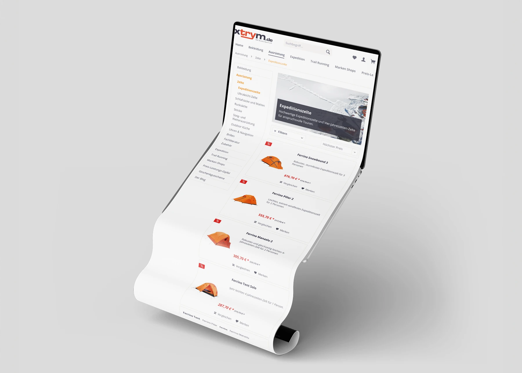 Preview of the Xtrym listing page